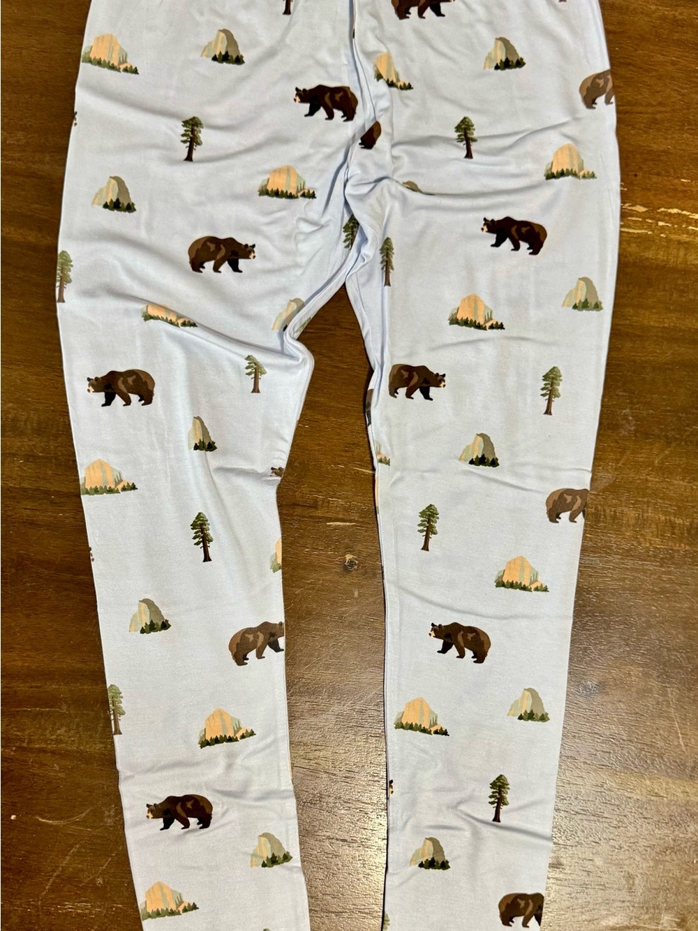 Kyte BABY Light Blue Bear & Forest Print Pajama Leggings - Picture 2 of 8